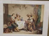 painting of a group of men sitting around a table playing cards