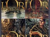 the cover of a book with four different covers of a series of books