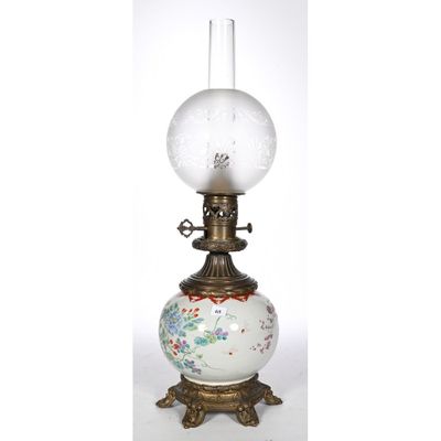 an image of a lamp with a glass ball on it