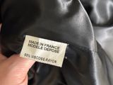 the label on a black jacket reads made in france middle depoise
