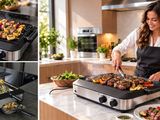 a collage of pictures of a woman preparing food in the kitchen