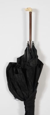Parapluie à fût en composition, poignée en laurier et pommeau en os sc - Photo 1
