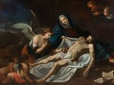 une image représentant un tableau où l'on voit un homme allongé par terre à côté d'une femme