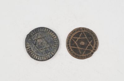 two coins with a star of david and a star of david on them