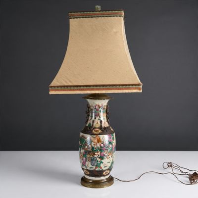 a lamp that is sitting on top of a table next to a lamp
