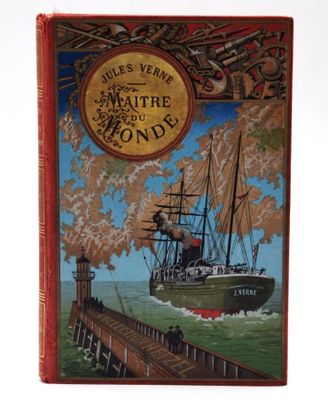 un vieux livre avec l'image d'un bateau sur la couverture