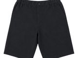 a picture of a boy ' s black shorts on a white background