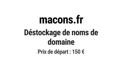 Nom de domaine macons.fr. Catégorie: Construction et BTP.