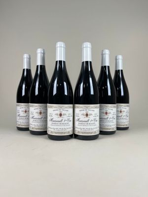 six bouteilles de vin rouge alignées sur une table
