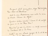 letter written in french on a piece of paper with a picture of a horse