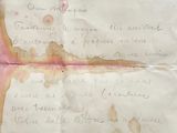 a piece of paper with writing on it on a table