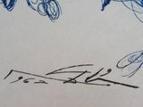 a drawing of a man riding a horse and a woman riding a horse