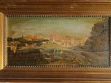 an image of a painting of a landscape with a castle in the distance