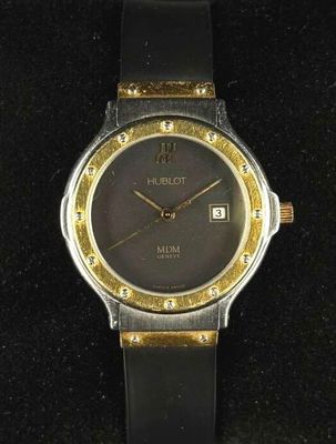 HUBLOT, Genève. Montre bracelet de dame en or et acier modèl…