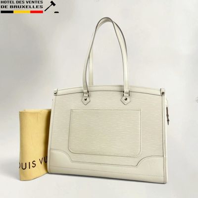 louis vuitton white leather tote bag