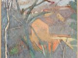 an image of a painting of a tree in a field