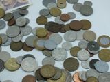 a pile of coins sitting on top of a table