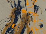 une image représentant une peinture d'une guitare et d'autres instruments de musique
