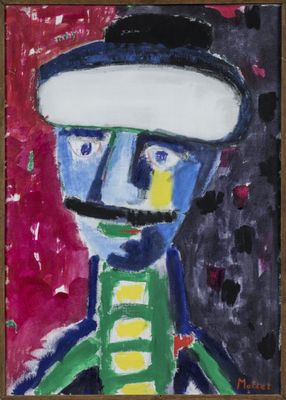 une image représentant un tableau d'un homme portant un chapeau et une cravate