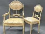 pair of louis xvi style painted armchairs