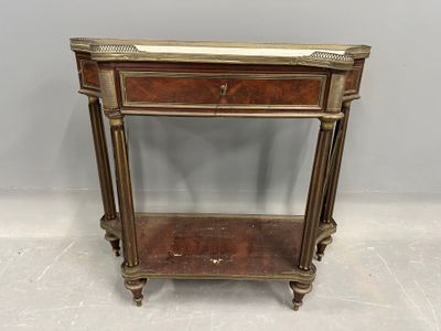 CONSOLE à côtés cintrés en acajou et placage d'acajou dans d… - Photo 1