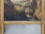 une image représentant un tableau accroché au mur d'une maison et une rivière