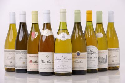 plusieurs bouteilles de vin sont alignées sur une surface blanche