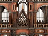 an image of a model of a building made out of wood