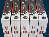 five boxes of legos that are sitting on a table