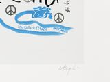 a drawing of a motorcycle with peace signs on it