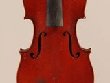 a close up of a violin with a bow on a white background