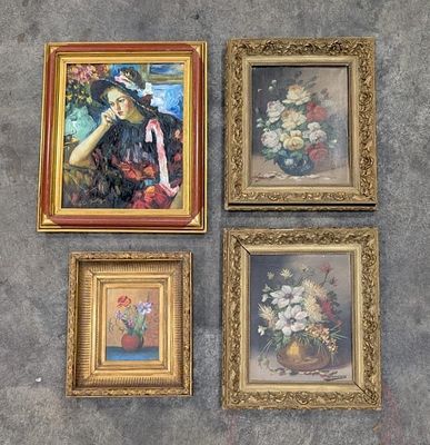 ENSEMBLE DE 4 PEINTURES Comprenant :
