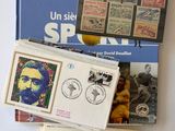 many different types of stamps on a white surface