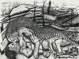 une image représentant un dessin d'une photo en noir et blanc d'une forêt