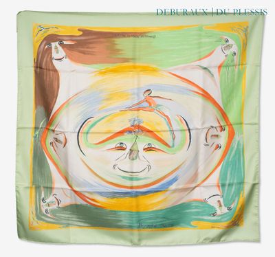 an image of a scarf with a picture of a man on a surfboard