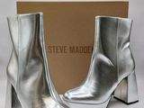 Bottines en cuir argenté Steve Madden