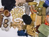 a pile of assorted items on a white surface