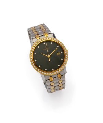 a close up of a watch on a white surface with a white background