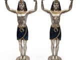 paire de figurines égyptiennes représentant un homme et une femme