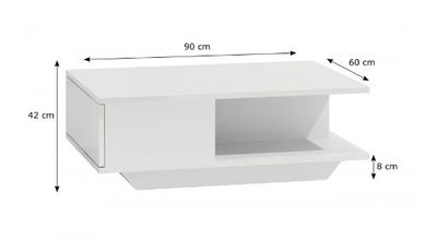 a close up of a white shelf with a box on it