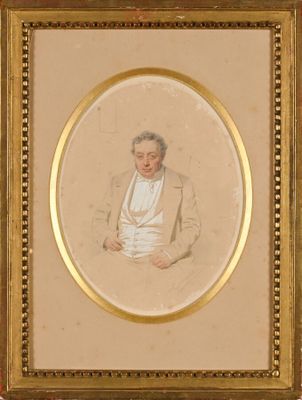 GOURDON (?) (XIXe siècle) Portrait d'un bourgeois assis