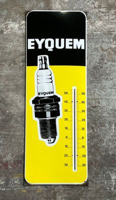 une image représentant un panneau jaune et noir sur lequel figure un thermomètre