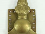 an image of a brass door handle on a white background
