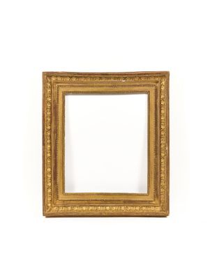 a gold frame with a white background