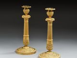 paire de chandeliers anciens en laiton