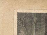 a drawing of a man sitting at a table with a plate of food