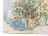 une peinture de fleurs dans un vase sur une table