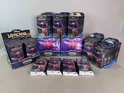 several packs of action figures are on display in a display case