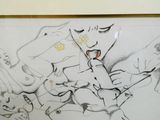 un dessin sur le mur d'une pièce où figure le portrait d'une femme