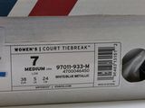 a close up of a women ' s court tennis racket